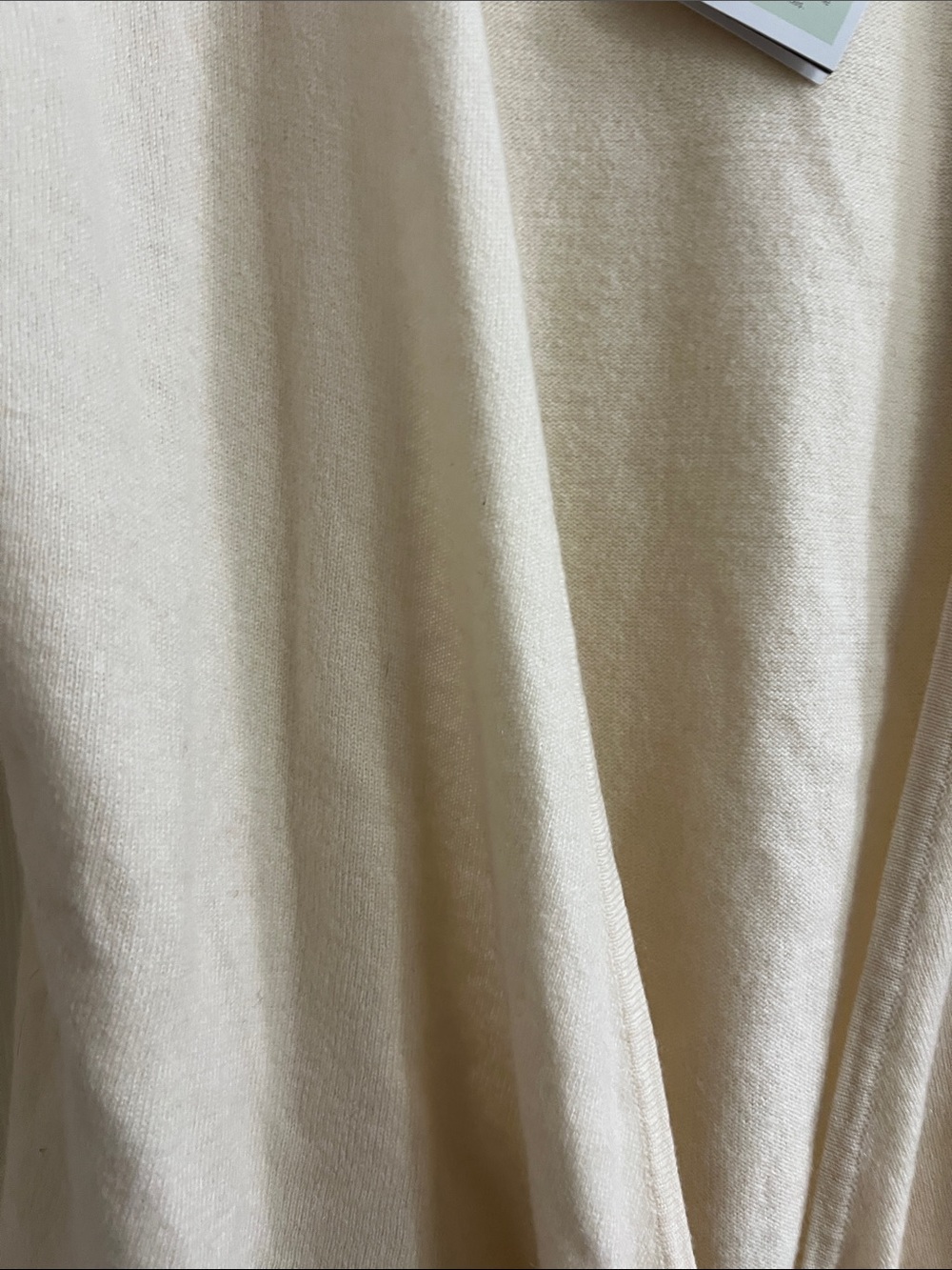 Garnet Hill Cream Tie-Front Knit Cashmere Cardigan - Picture 5 of 8